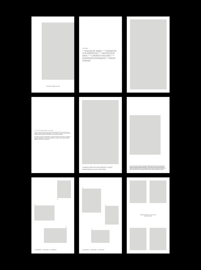 02_Design – Layouted Pages for Instagram Feed & Stories / 50 Layouted Pages