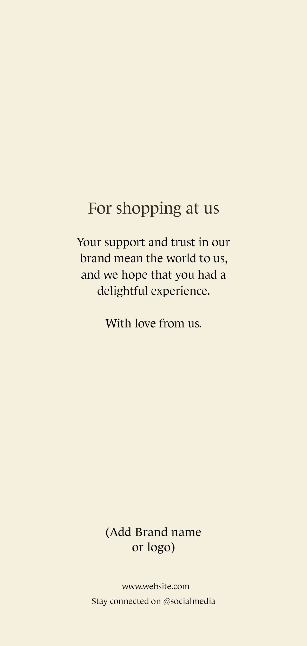 Thank you 100x210mm M65 Flyer Zebra print