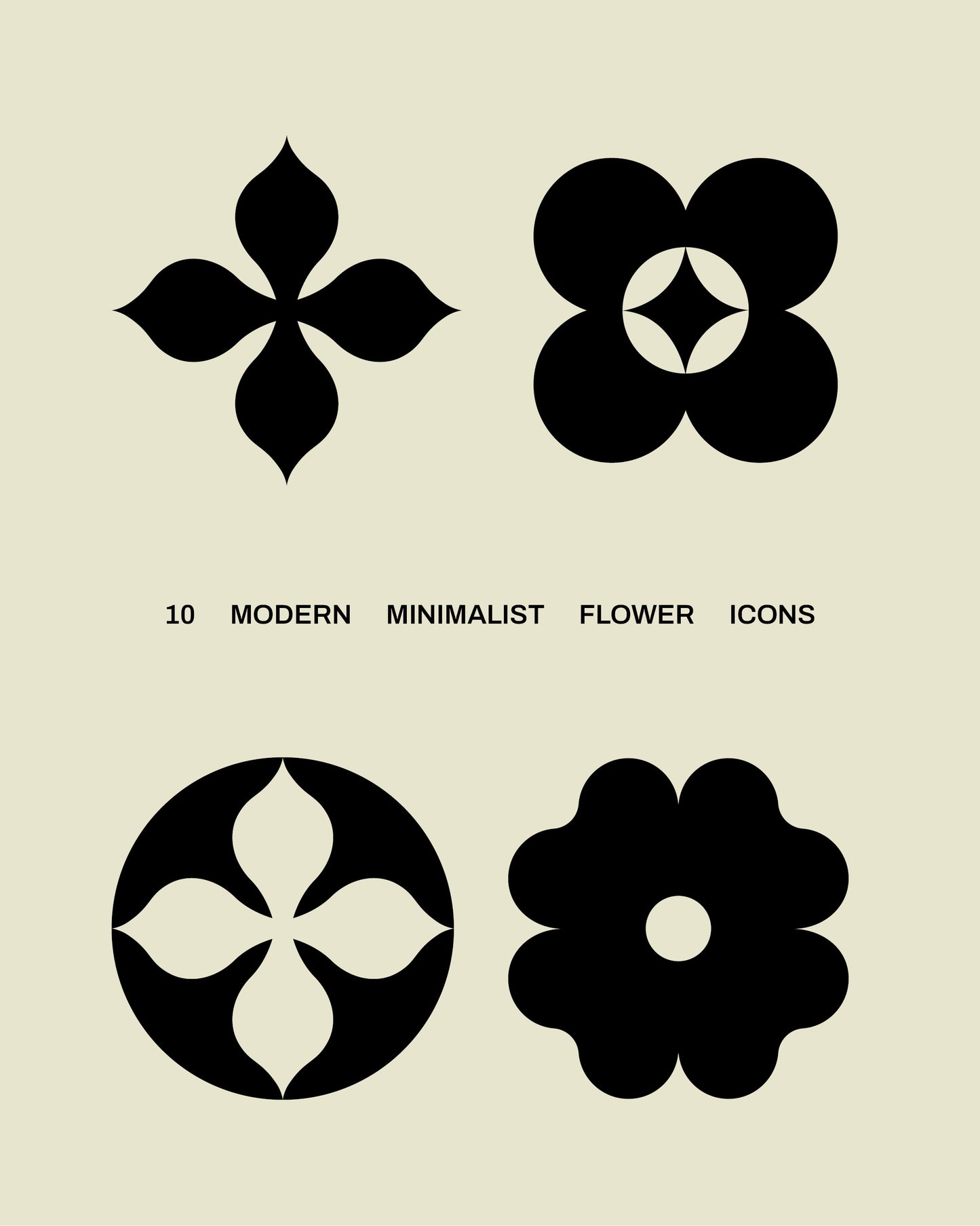 10 Modern Minimalist Flower Icons