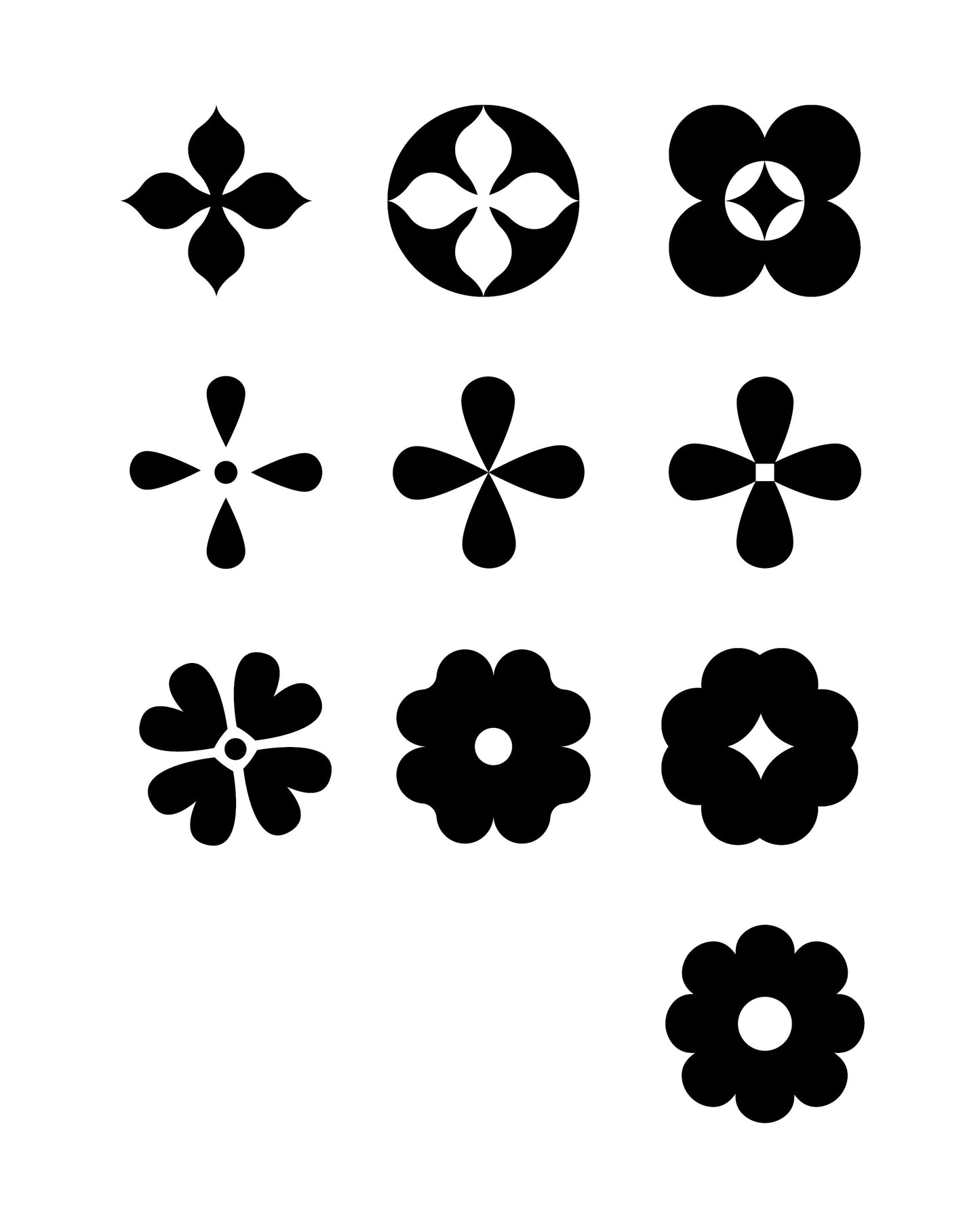 10 Modern Minimalist Flower Icons