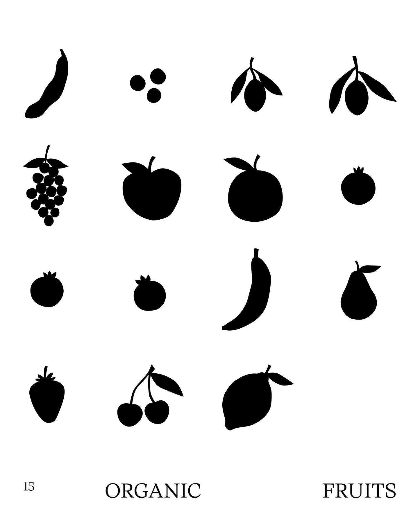 15 Organic Fruit Illustrations