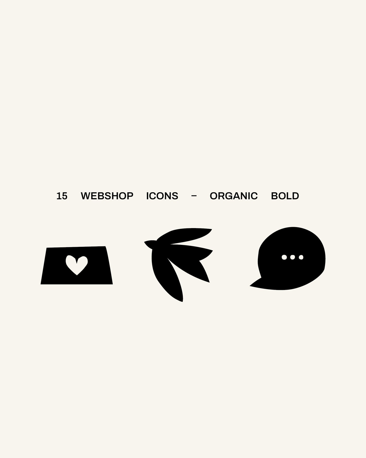 16 Webshop Icons – Organic Bold
