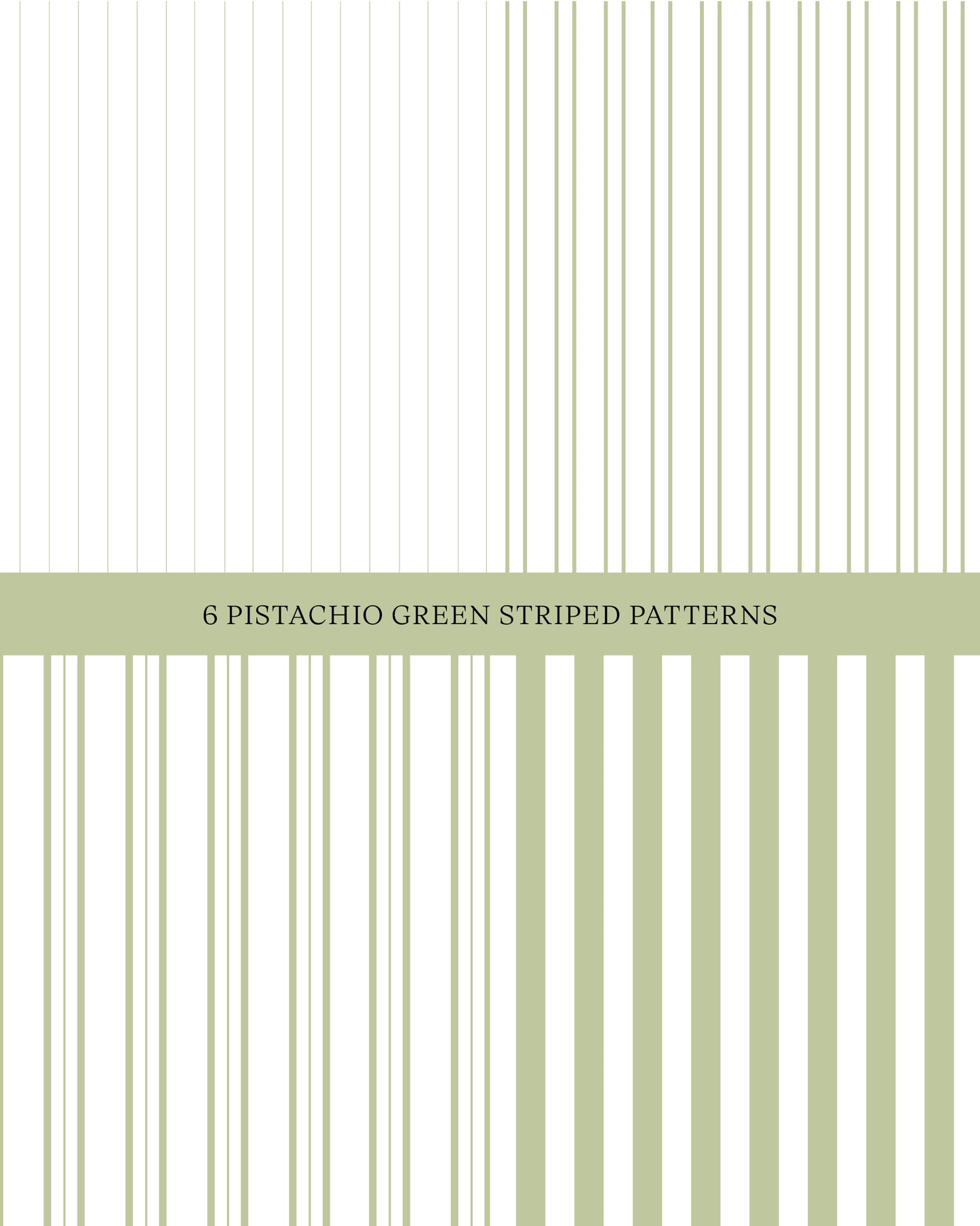 6 Pistachio Green Striped Patterns