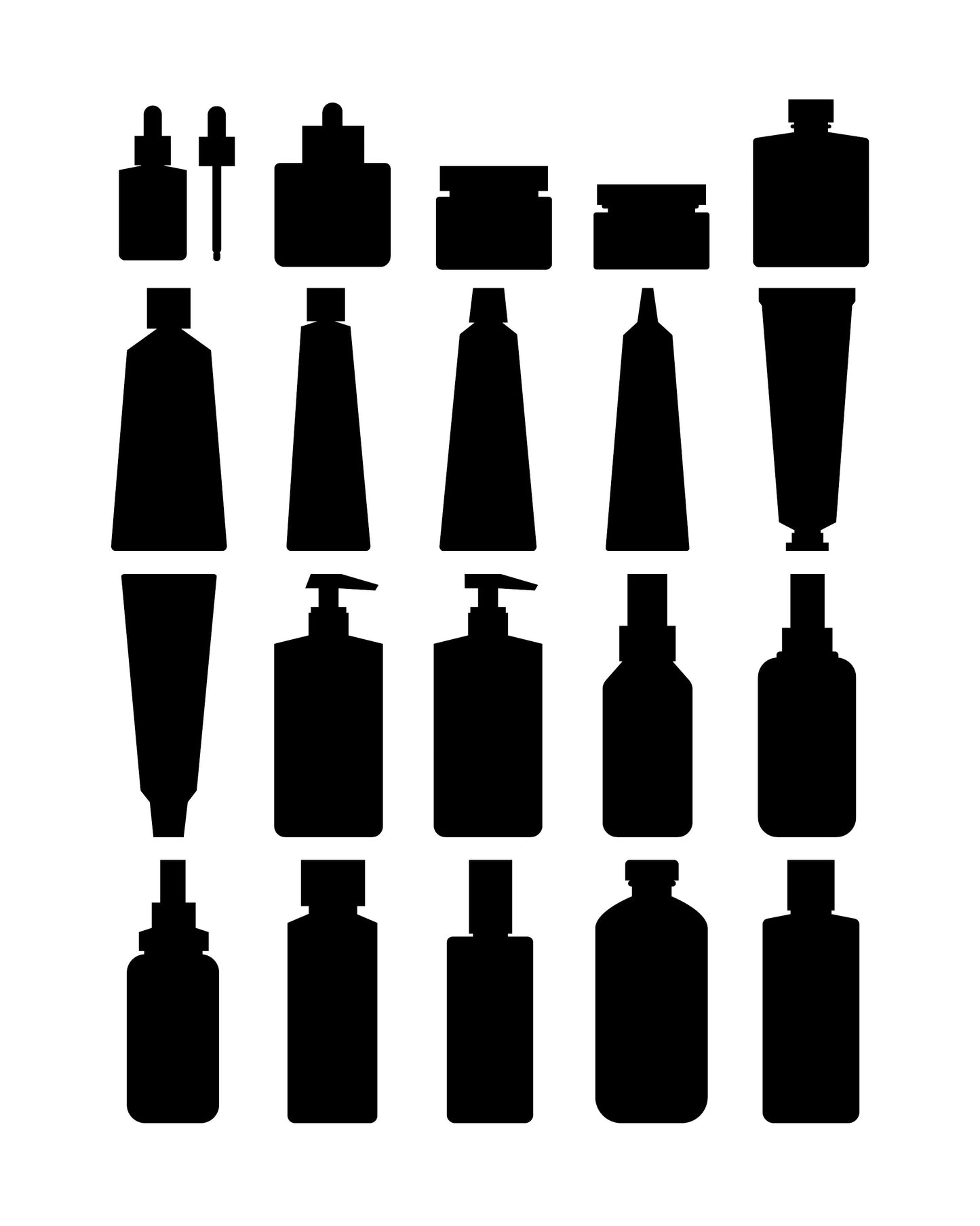 20 Beauty Product Silhouette Illustrations