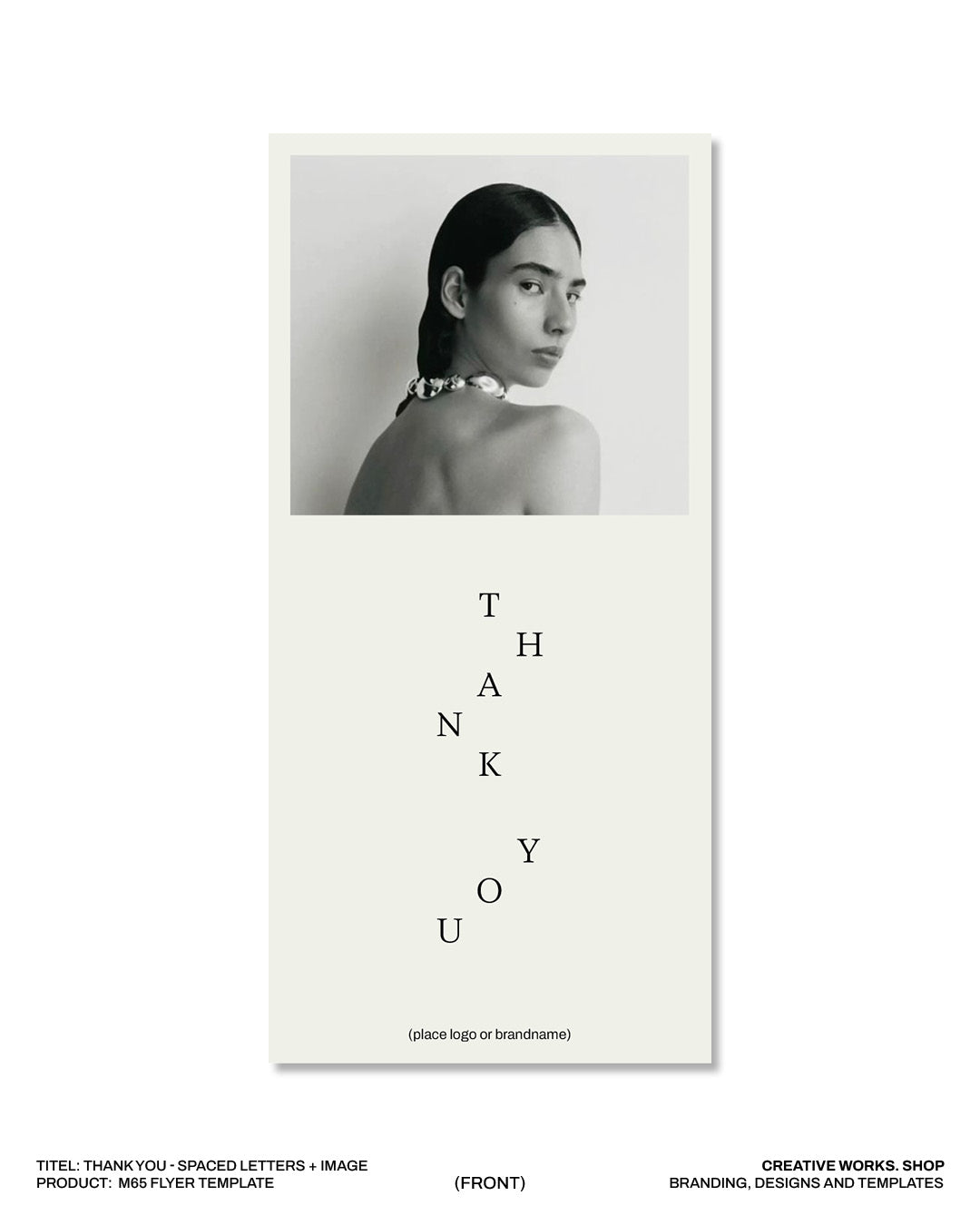 Thank you - spaced letters + image - M65 flyer Template