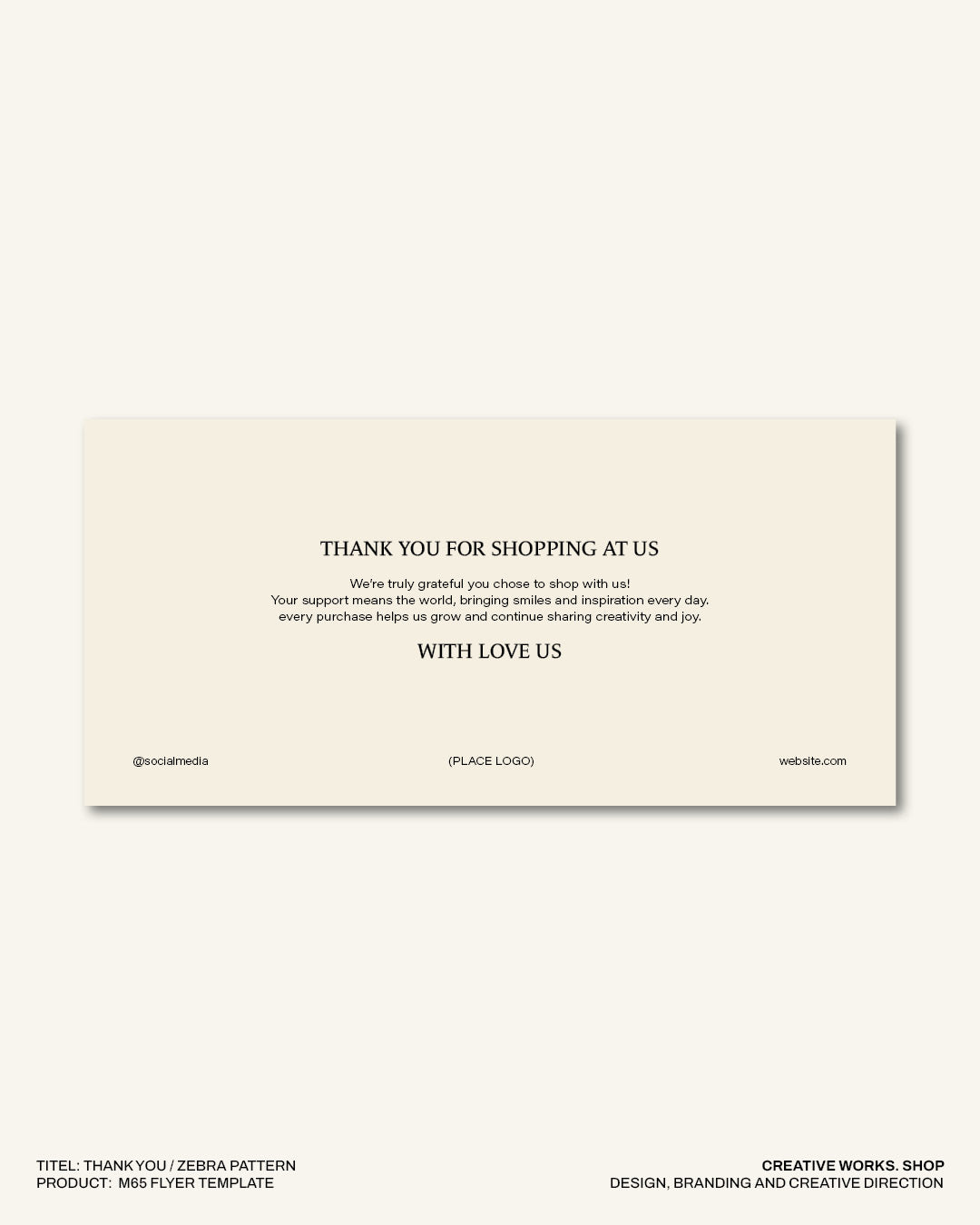 Thank You Zebra Pattern M65-Flyer