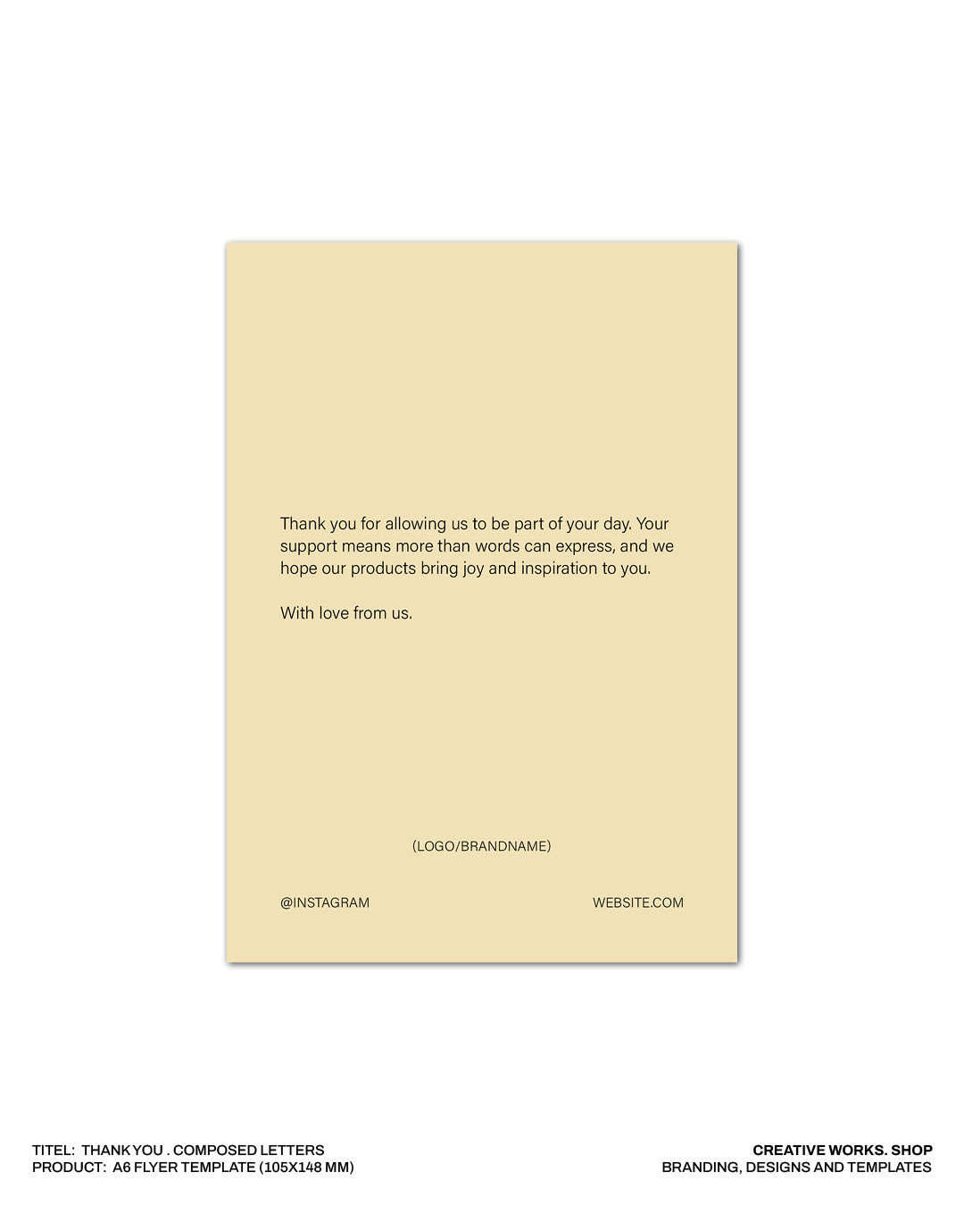 Thank you . Composed letters . a6 Flyer Template
