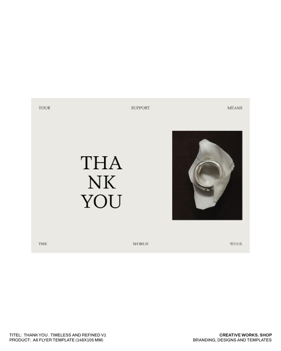 Thank you . Timeless and refined V1 . 4 pages . A6 Flyer Template