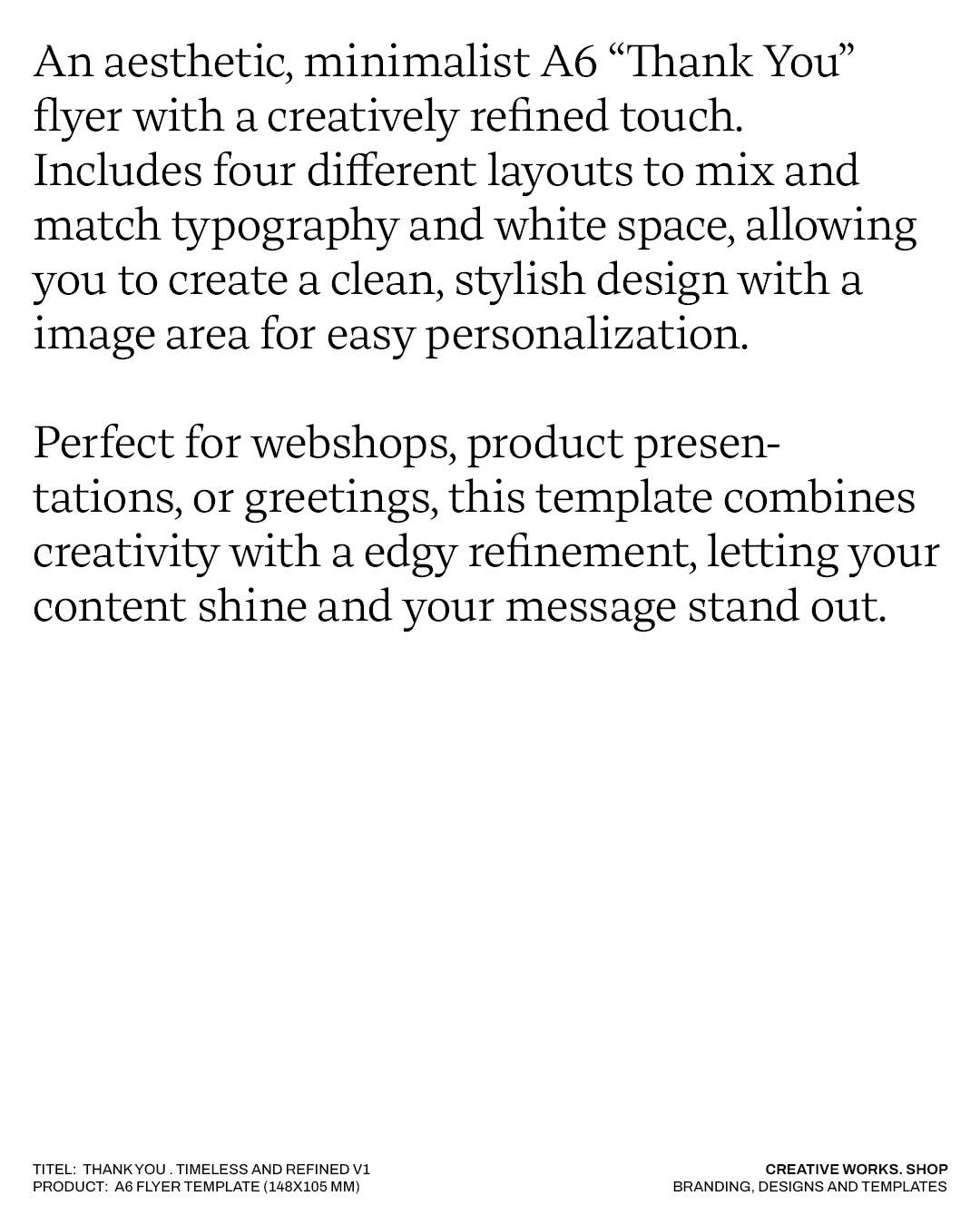 Thank you . Timeless and refined V1 . 4 pages . A6 Flyer Template