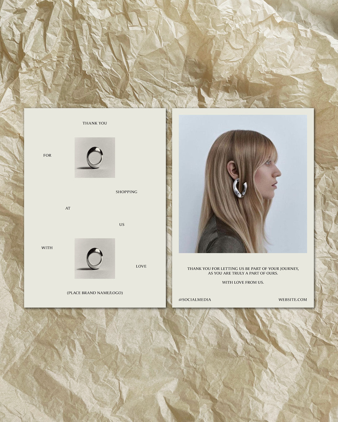Thank you . Floating Lettering . 4 Pages .  A6 Flyer .