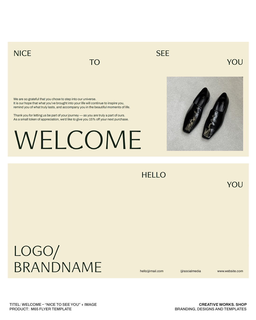 Welcome – “Nice to See You” + image, M65 Flyer Template