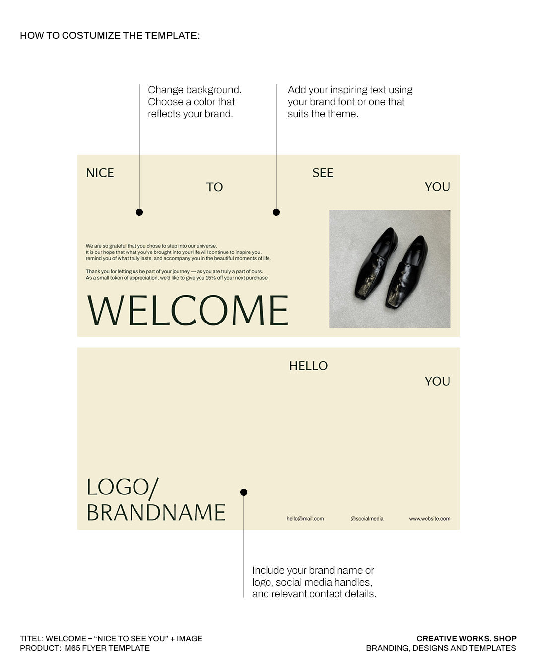 Welcome – “Nice to See You” + image, M65 Flyer Template