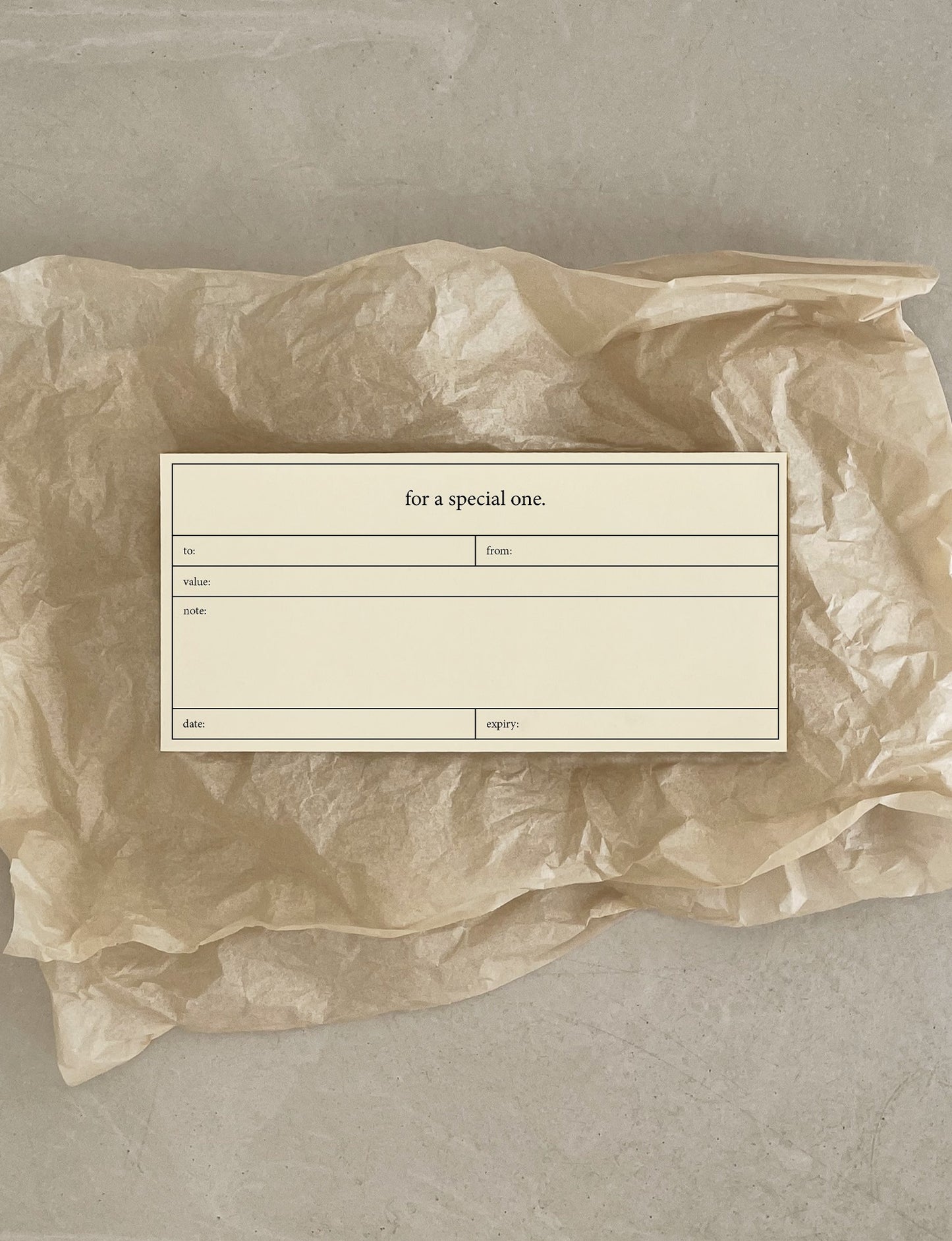 Gift Card Divided – Thin Elongated Lines