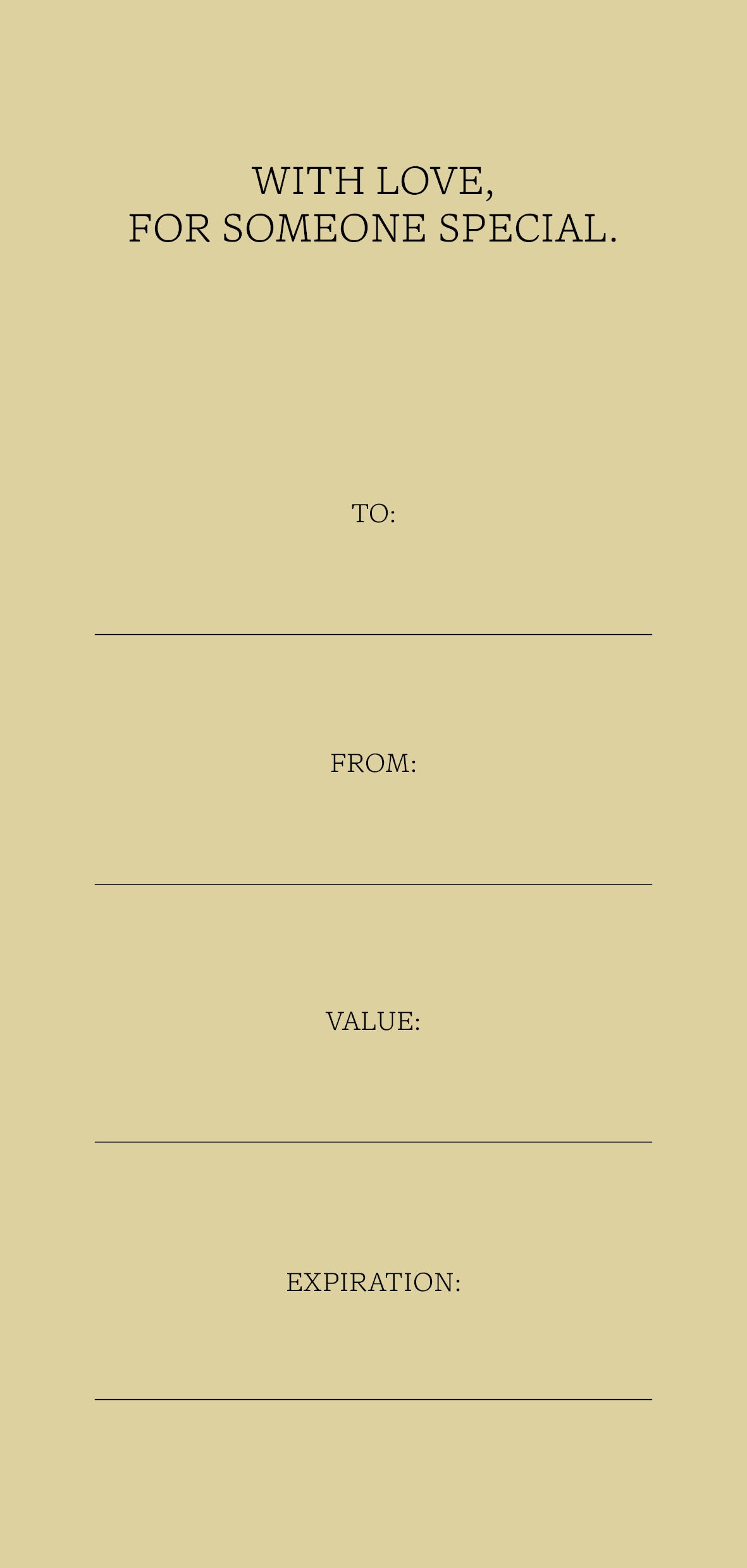 Gift Card Flyer Template Spaced Letters M65 210x100mm