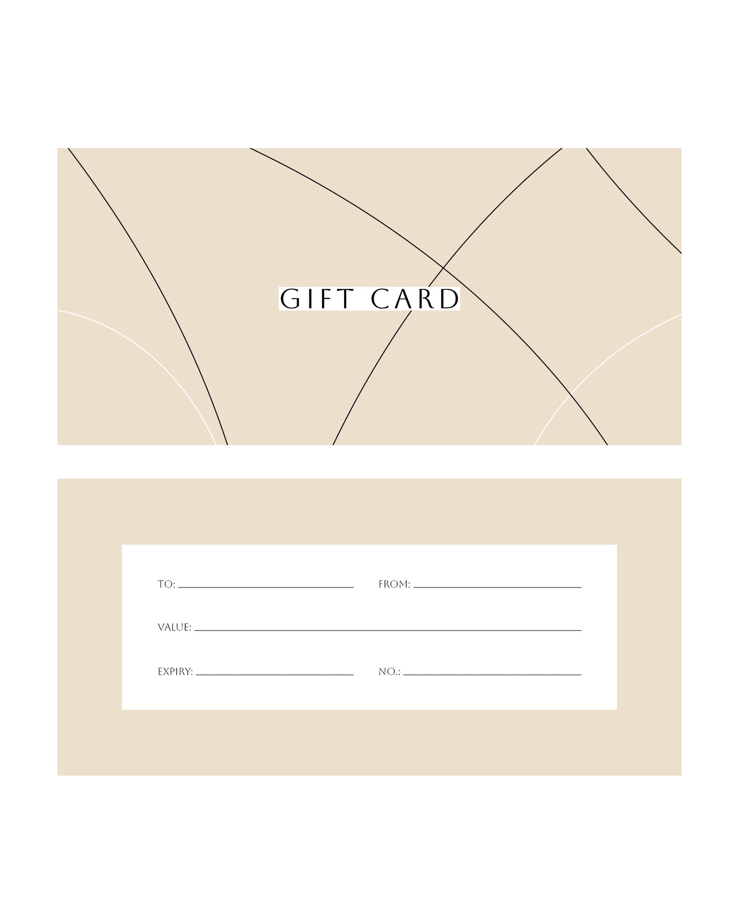 Gift Card Curved Lines – M65 210x100mm Flyer Template