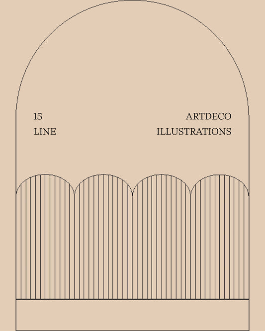15 Art Deco Line Illustrations