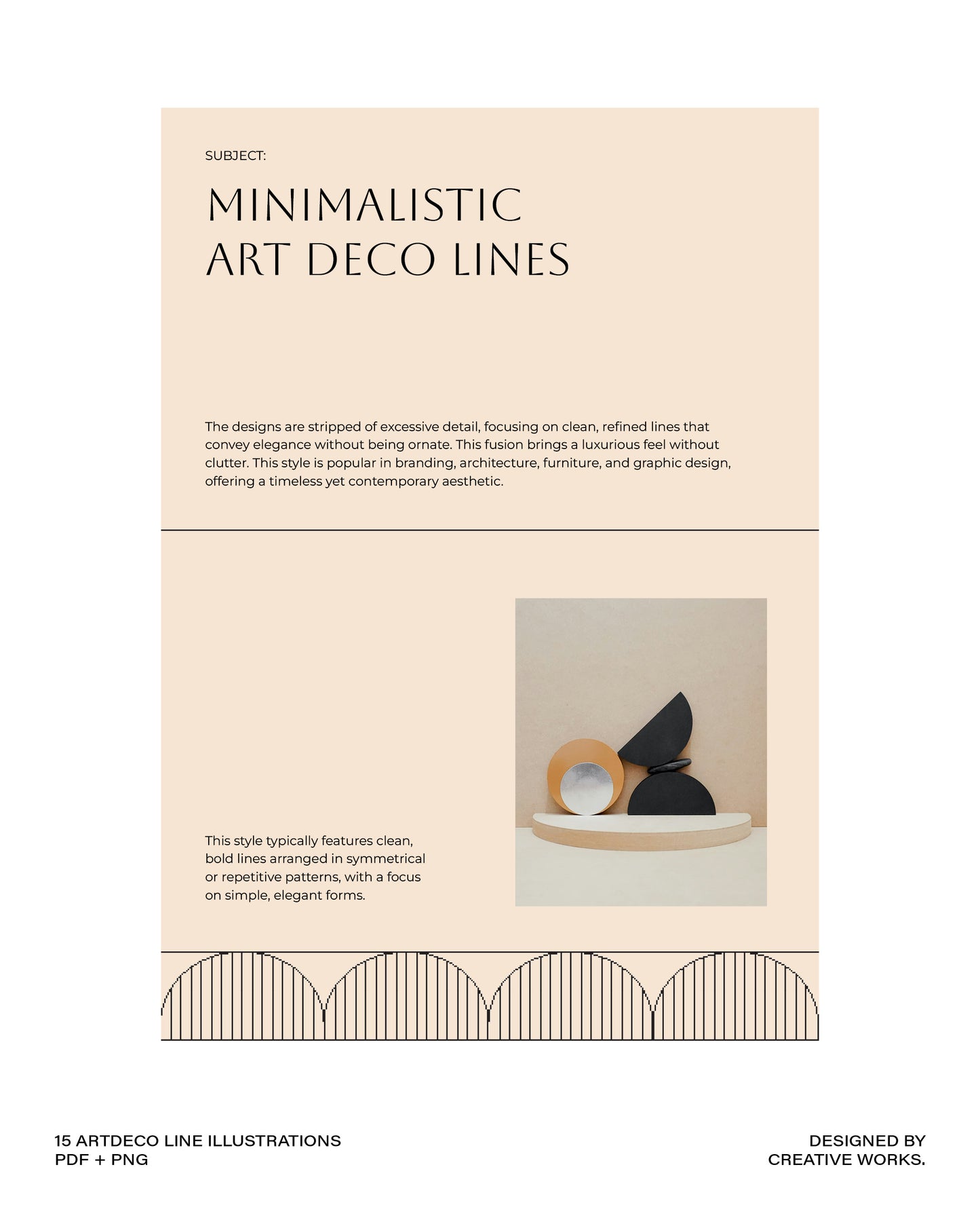 15 Art Deco Line Illustrations