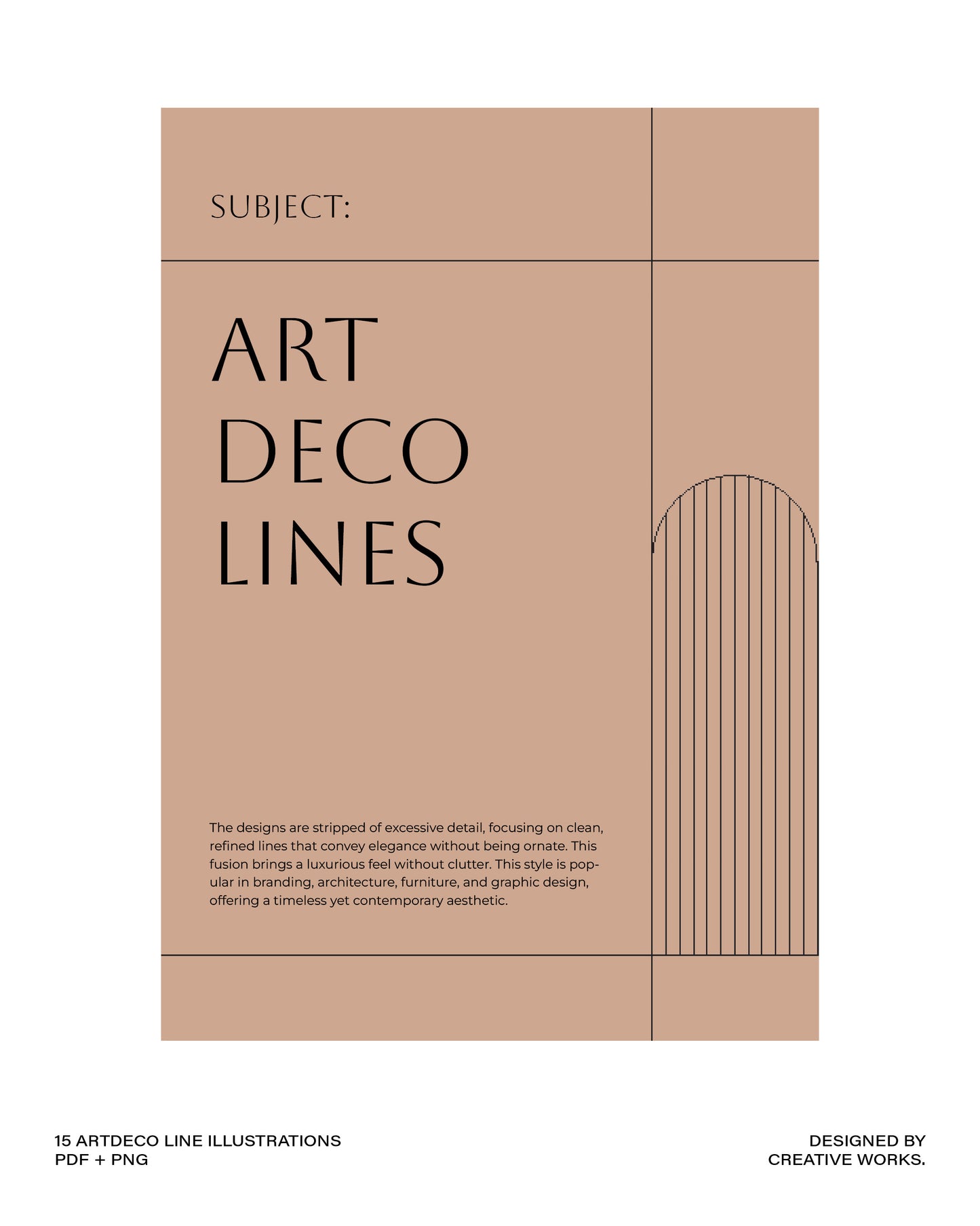 15 Art Deco Line Illustrations