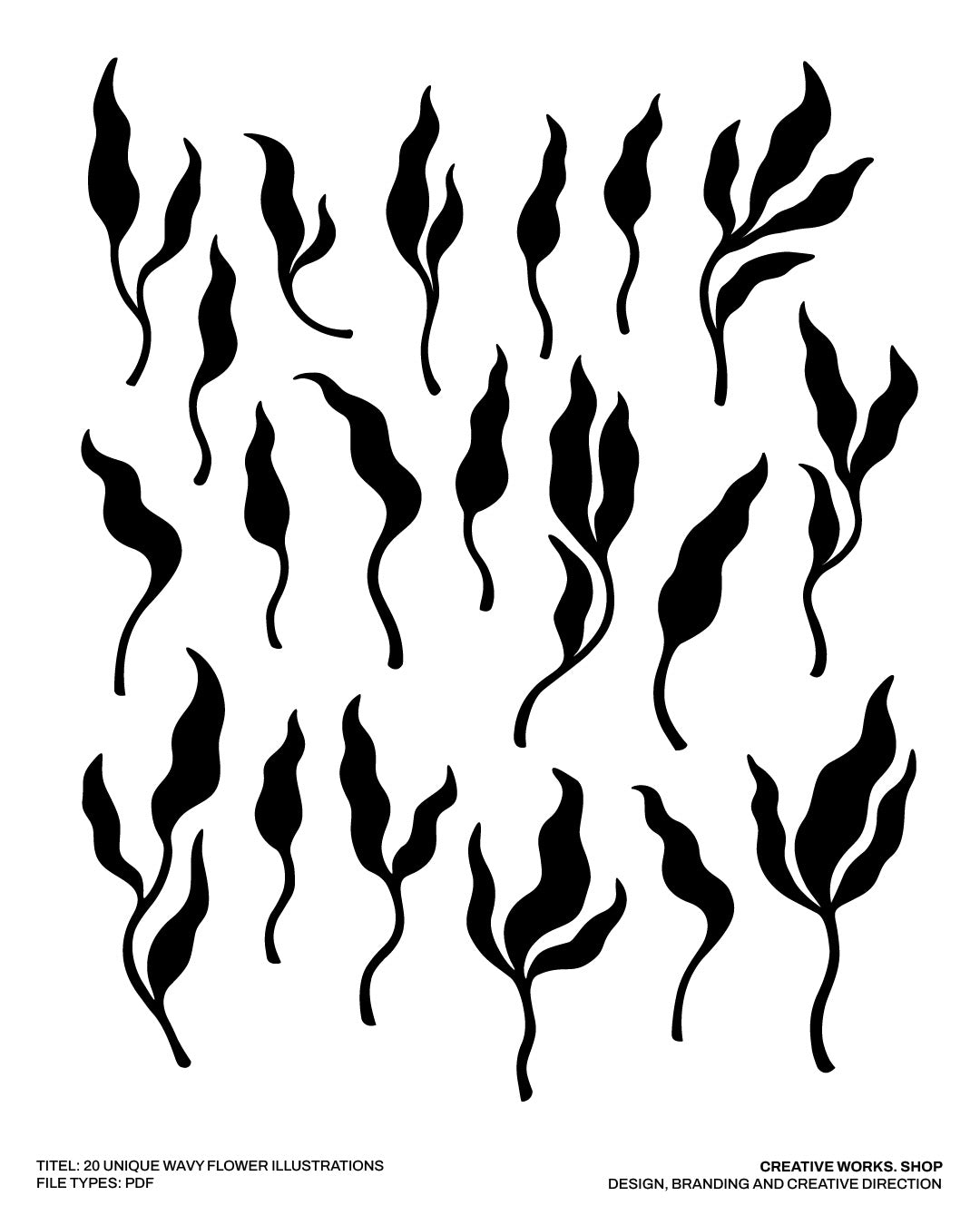 20 Wavy Leaf Illustrations