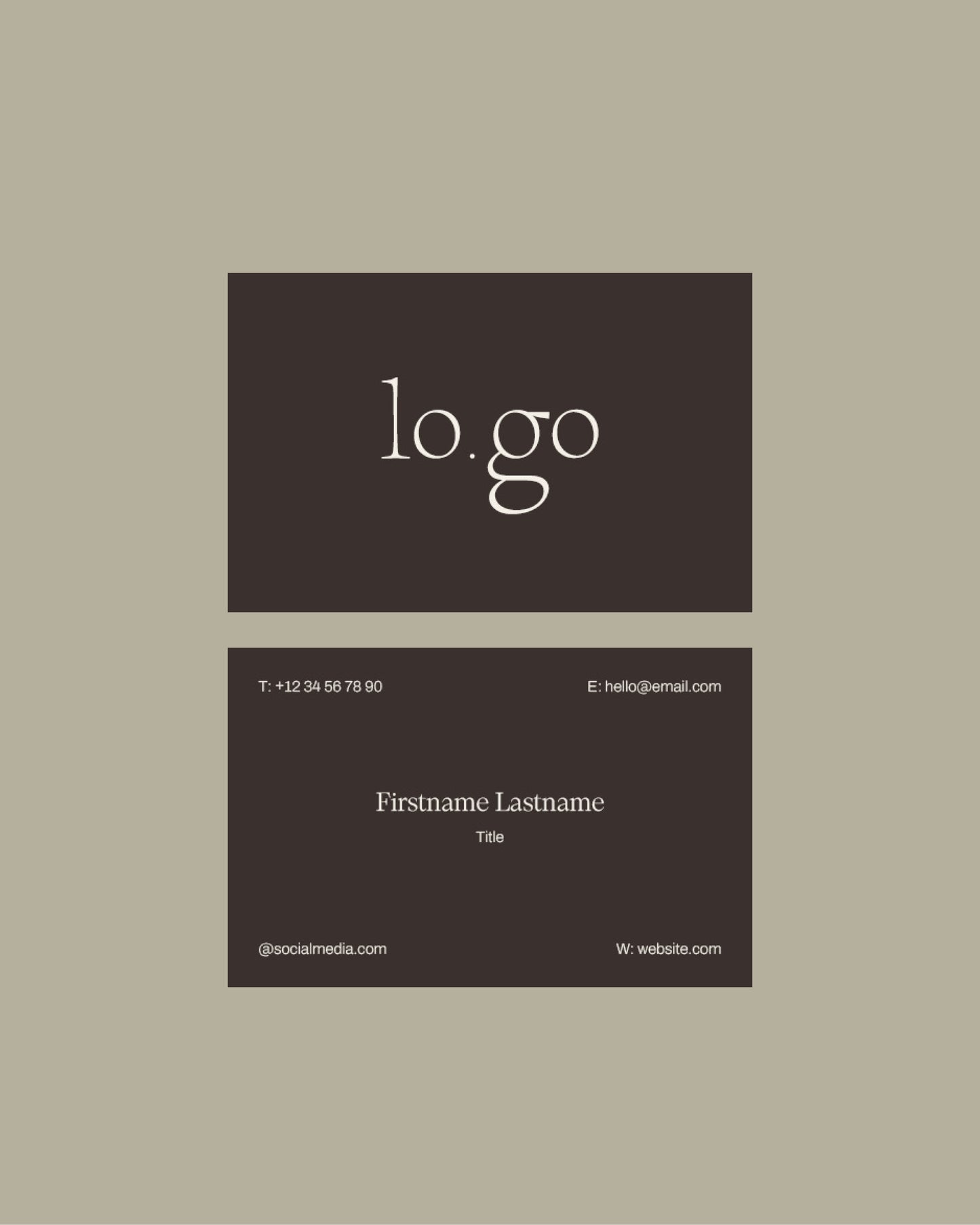 No. 01 Business Card Template