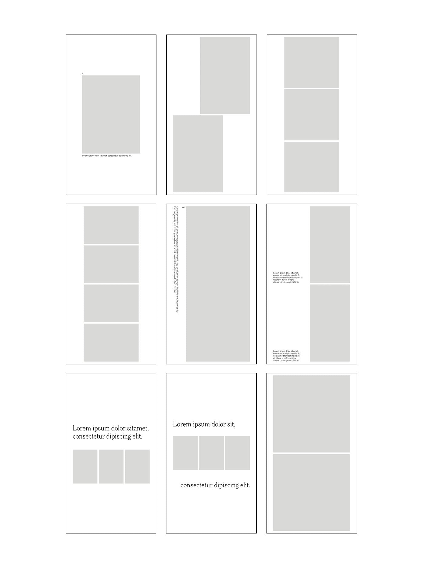01_Design – Layouted Pages for Instagram Feed & Stories / 50 layoutet pages
