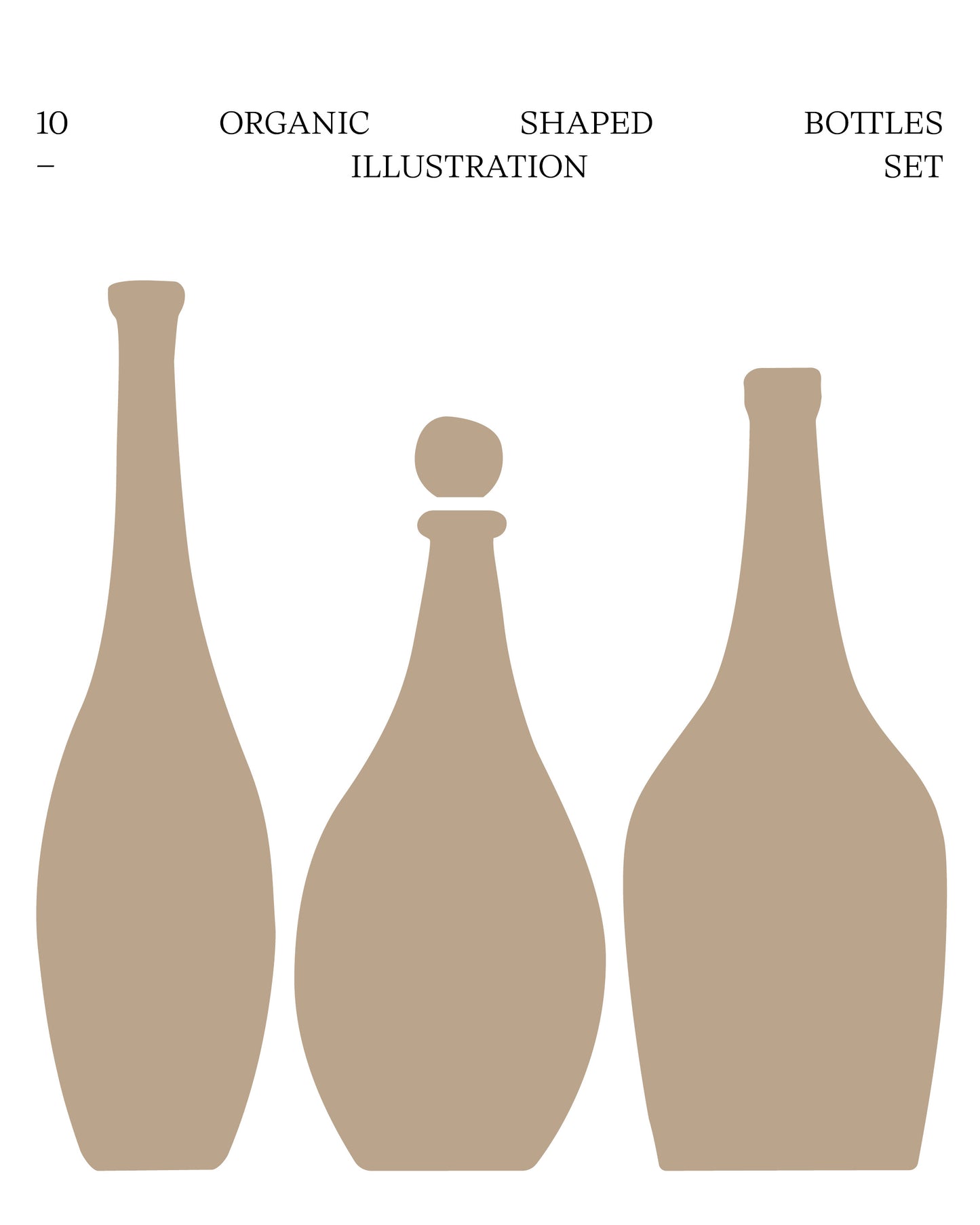 10 Organic Shaped Bottles – Illustration Set