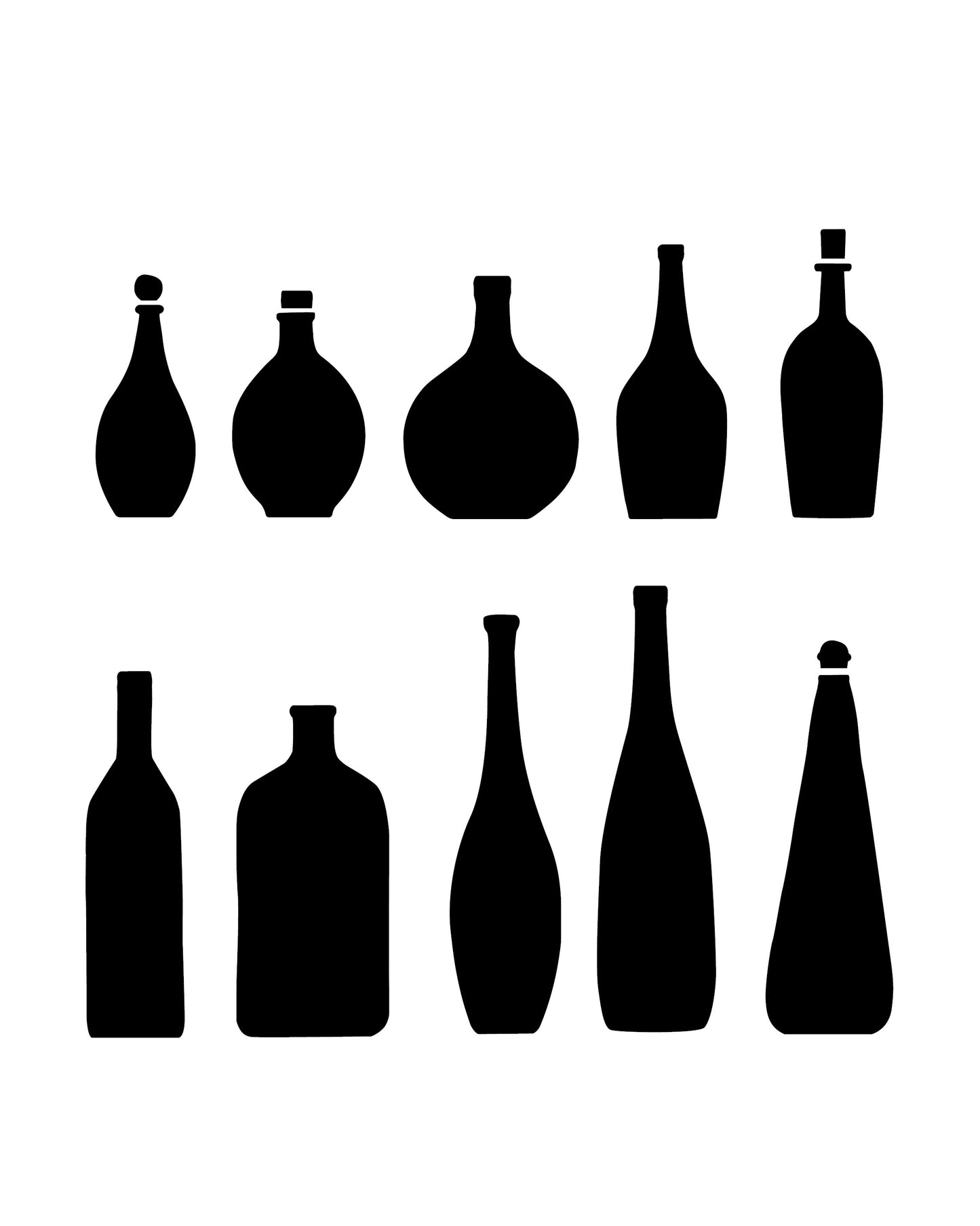 10 Organic Shaped Bottles – Illustration Set