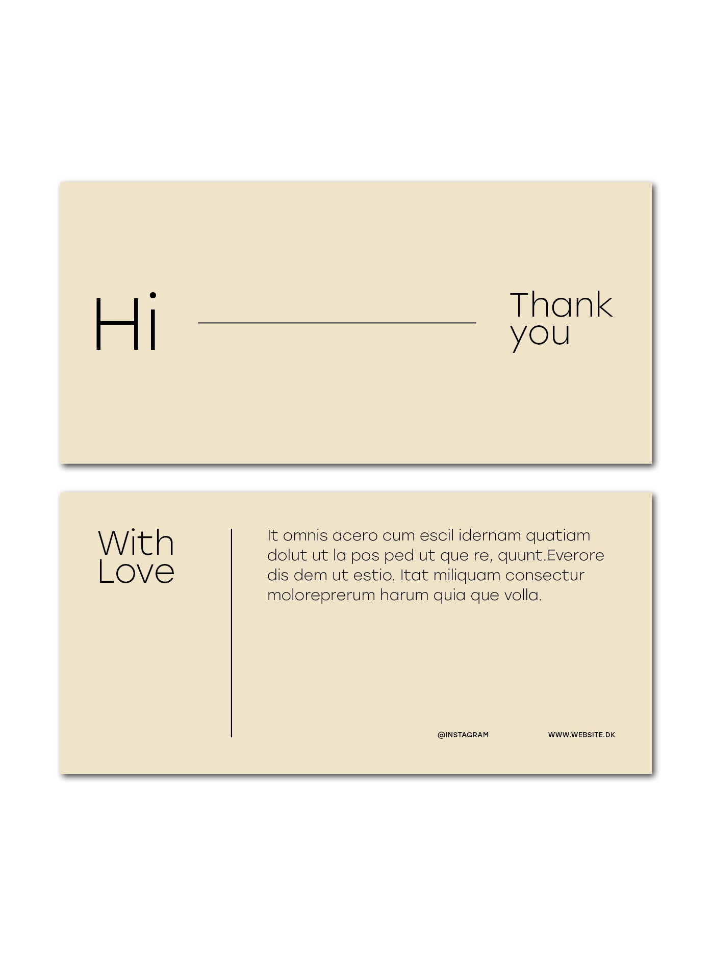 Hi - Thank you / Minimalistic Typography