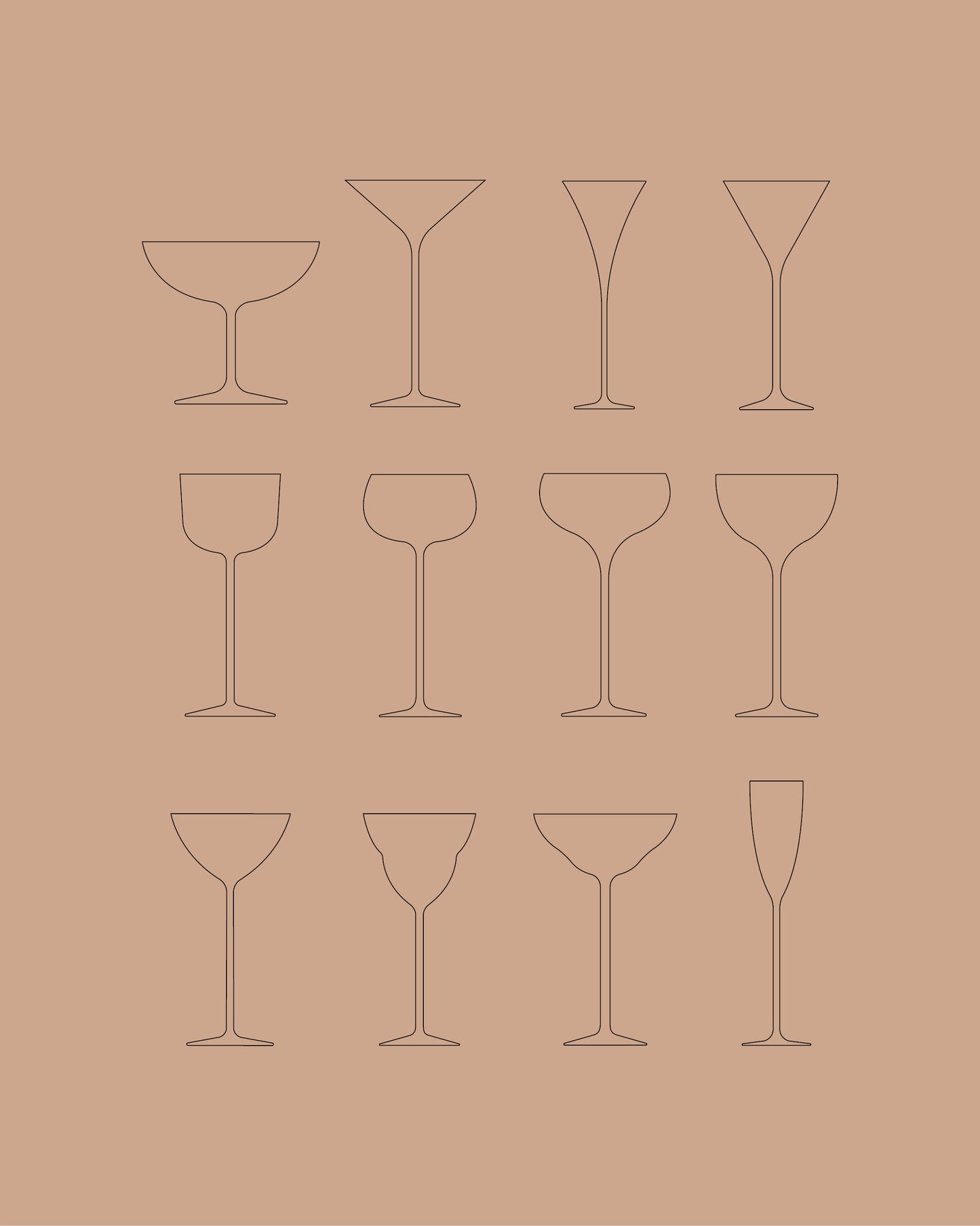 24 Minimalistic Cocktail Glasses