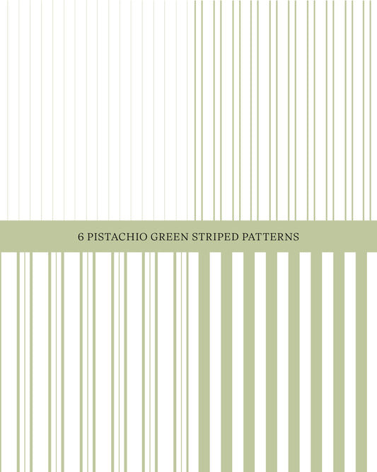 6 Pistachio Green Striped Patterns