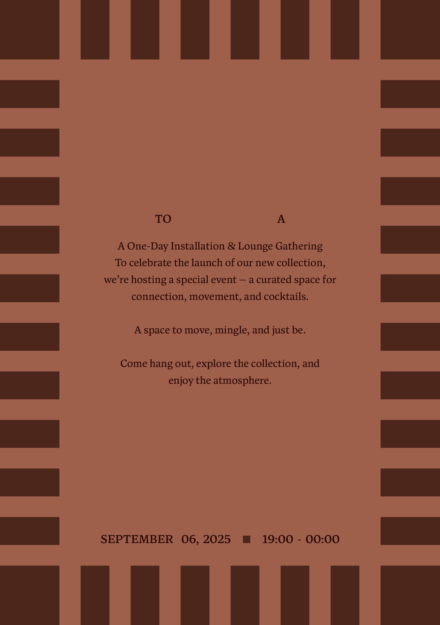 Invitation A5 Flyer Striped Pattern Template