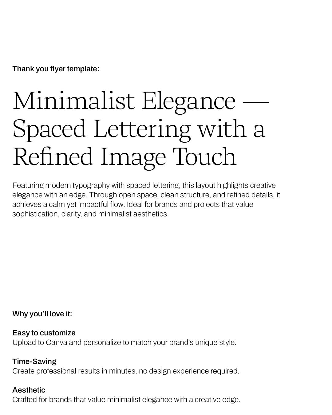 Thank you - spaced letters + image - M65 flyer Template