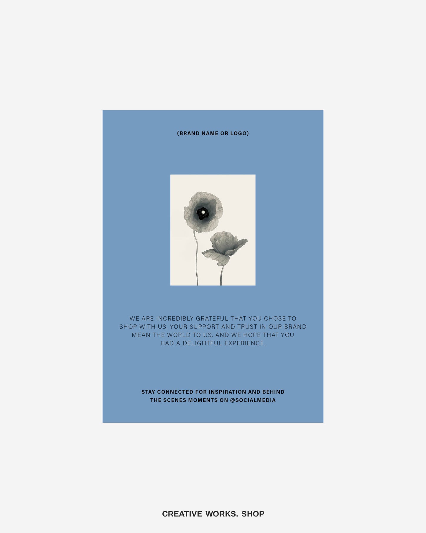 A6 HELLO Typographic Flyer with Image Box