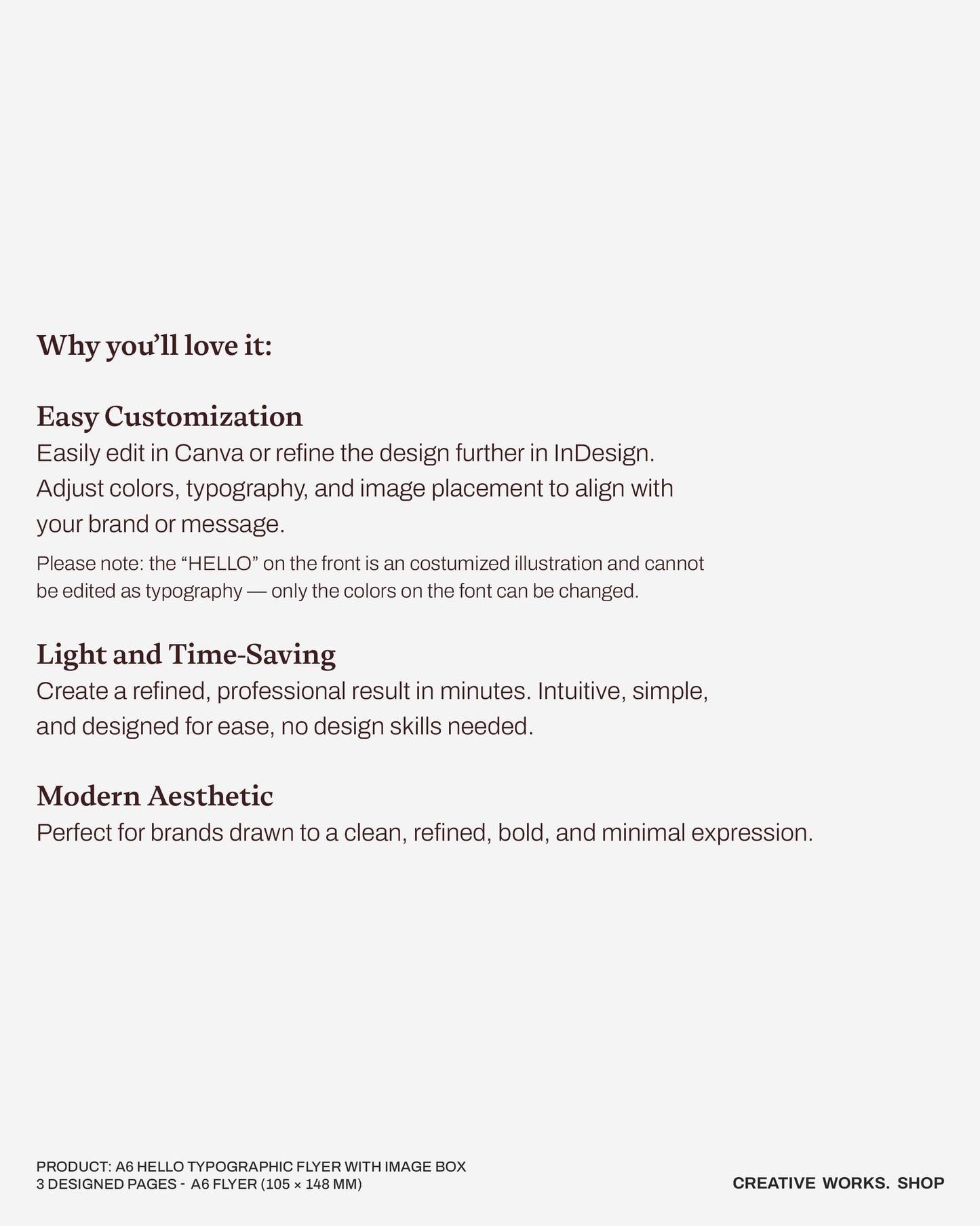A6 HELLO Typographic Flyer with Image Box