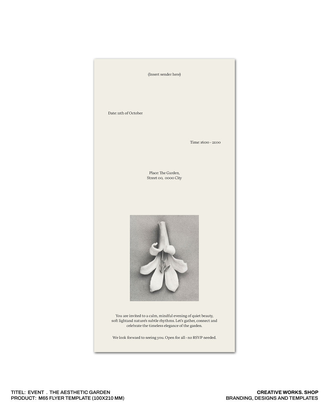 Event . The Aesthetic Garden . M65 Flyer Template