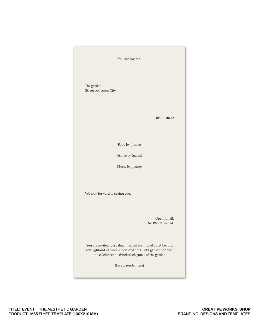 Event . The Aesthetic Garden . M65 Flyer Template