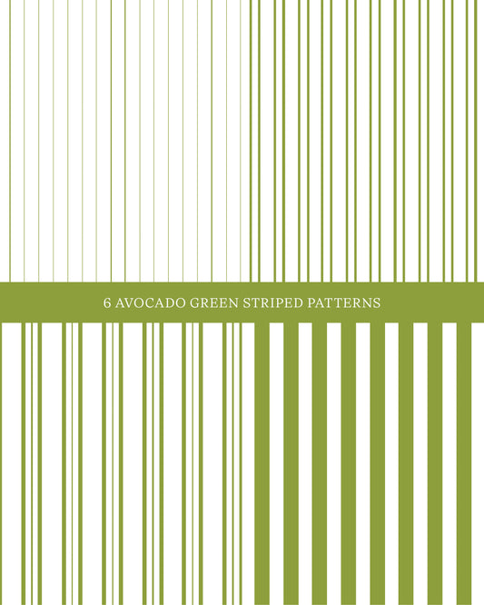 6 Avocado Green Striped Patterns