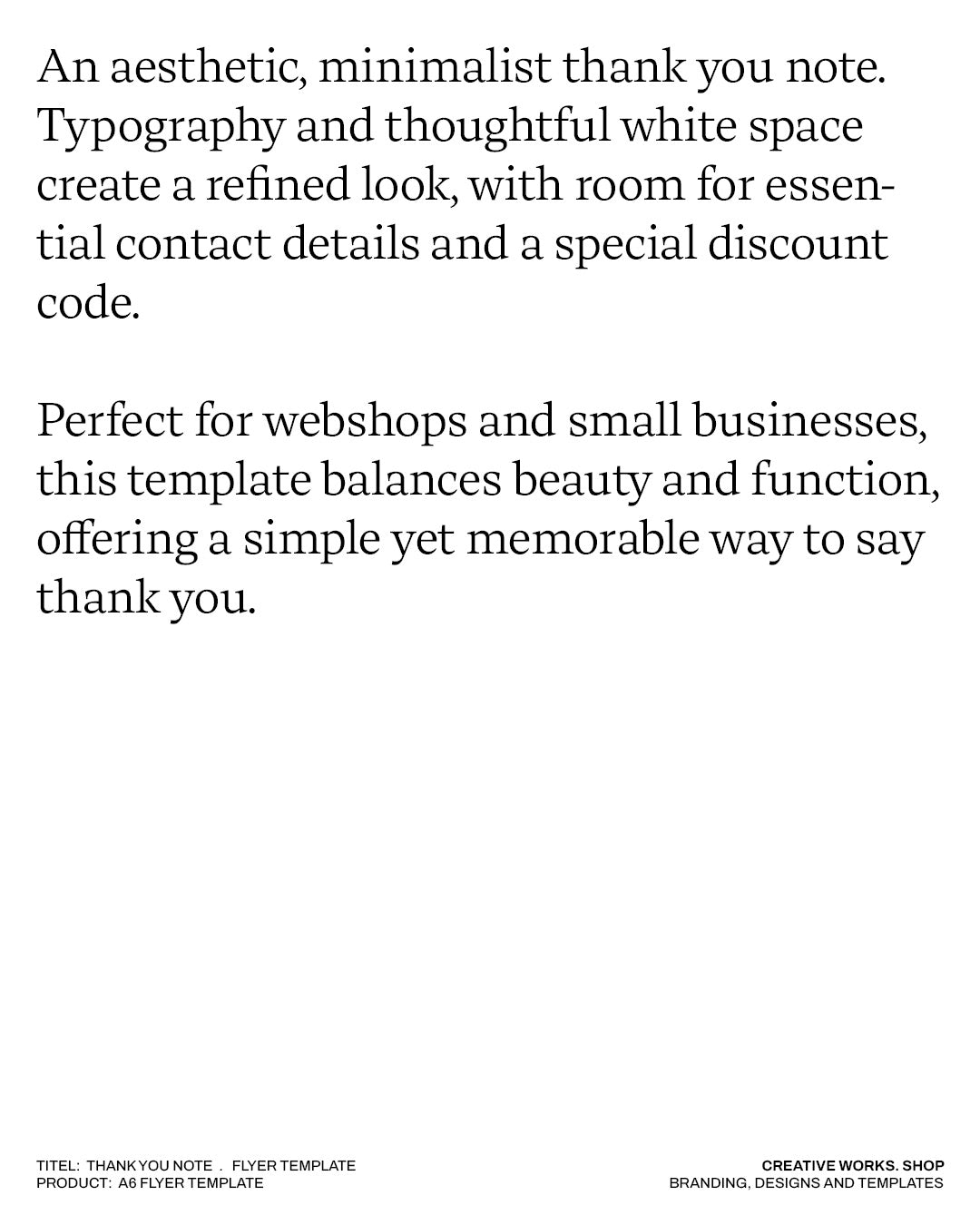 THANK YOU NOTE  / A6 Flyer Template