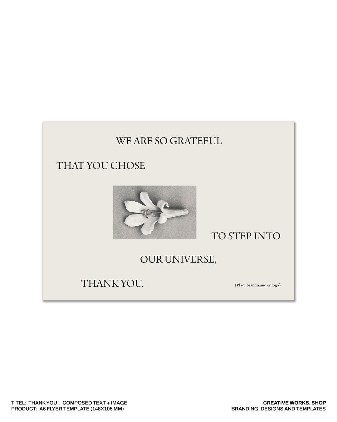 Thank You . Composed Text + Image . 3 Pages . A6 flyer template