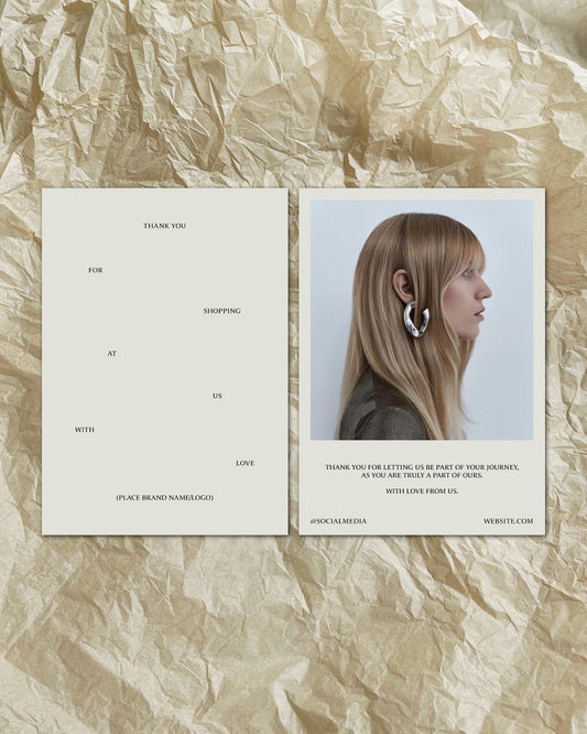 Thank you . Floating Lettering . 4 Pages .  A6 Flyer .