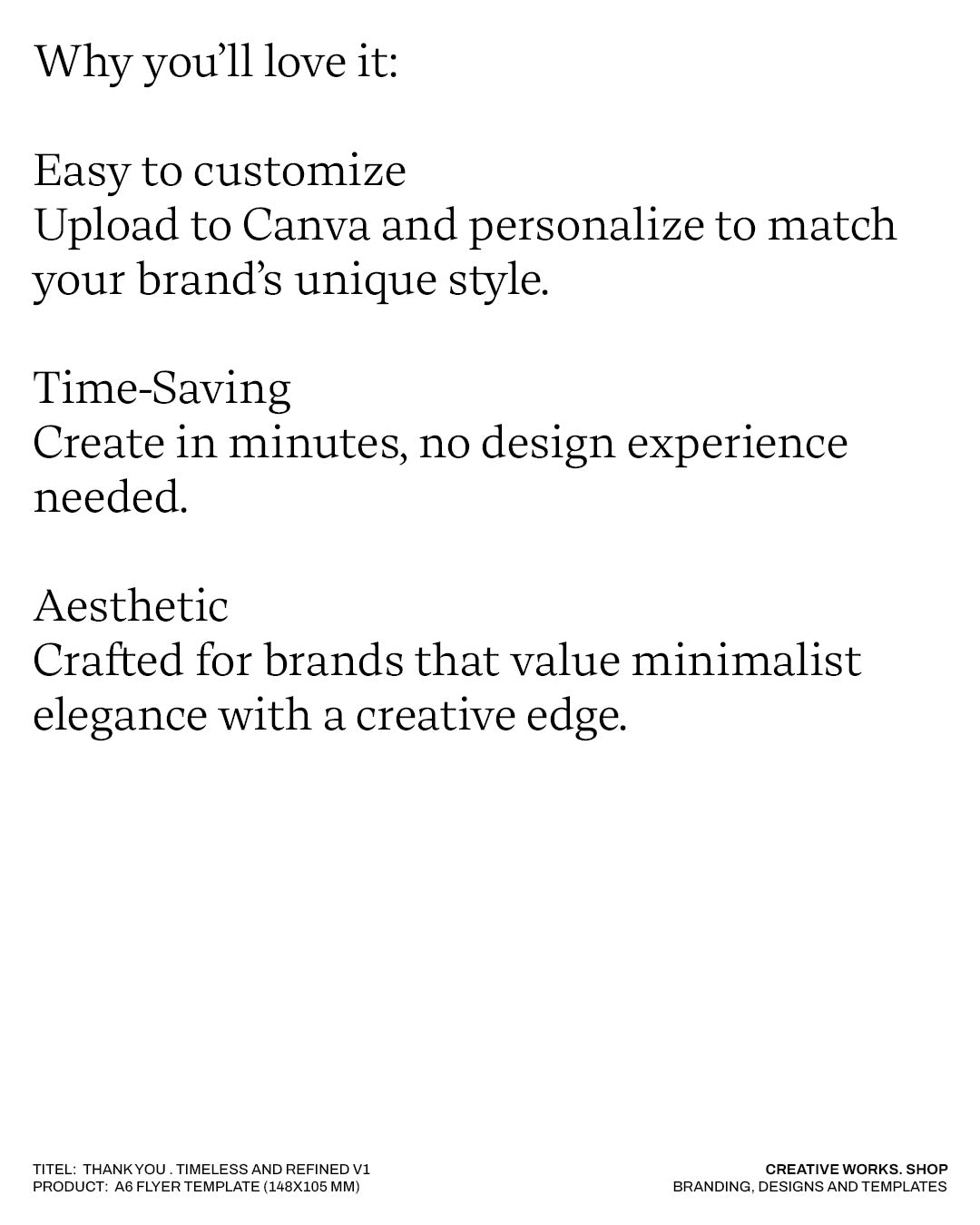Thank you . Timeless and refined V1 . 4 pages . A6 Flyer Template