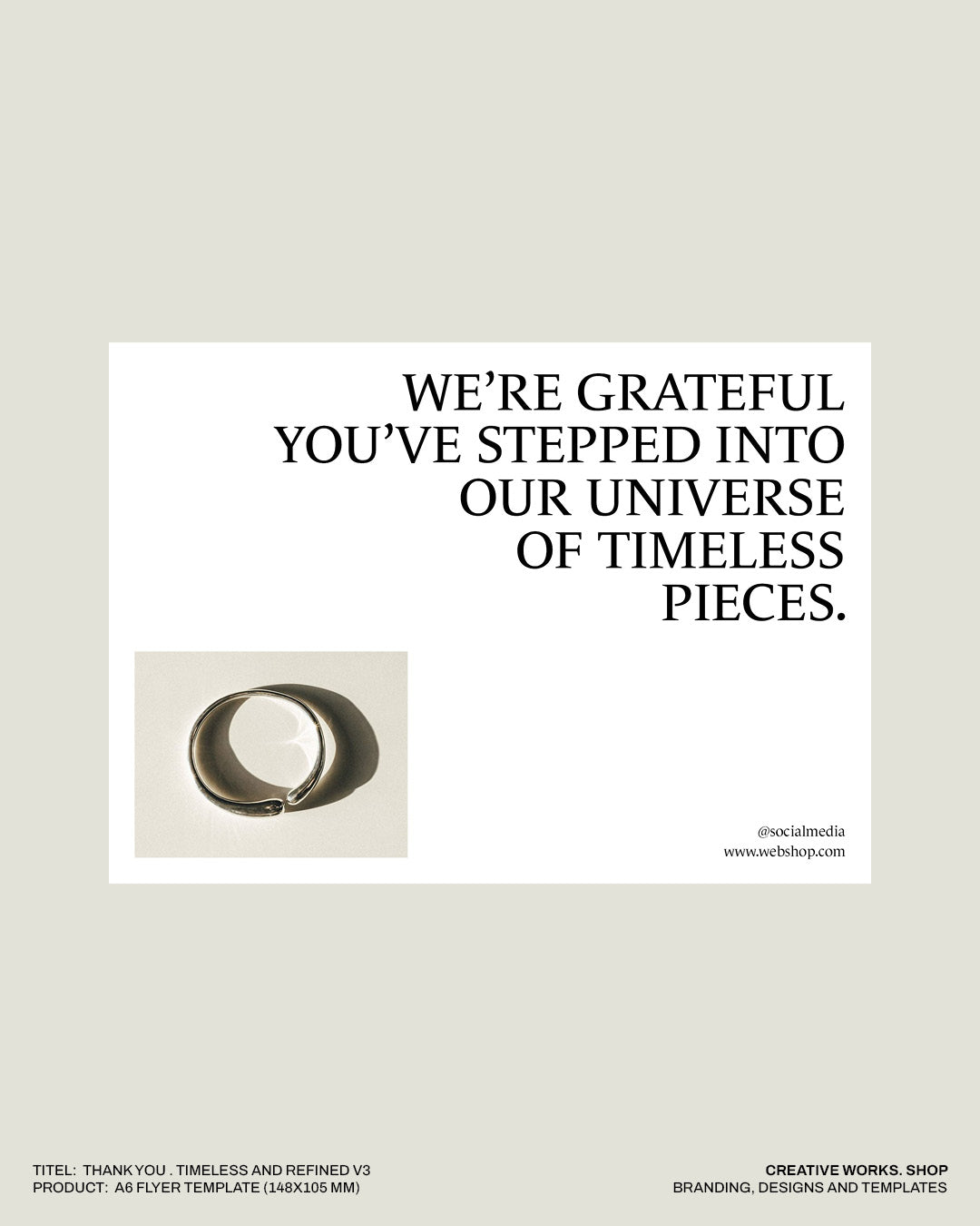 Thank you . Timeless and refined V3 . A6 Flyer Template