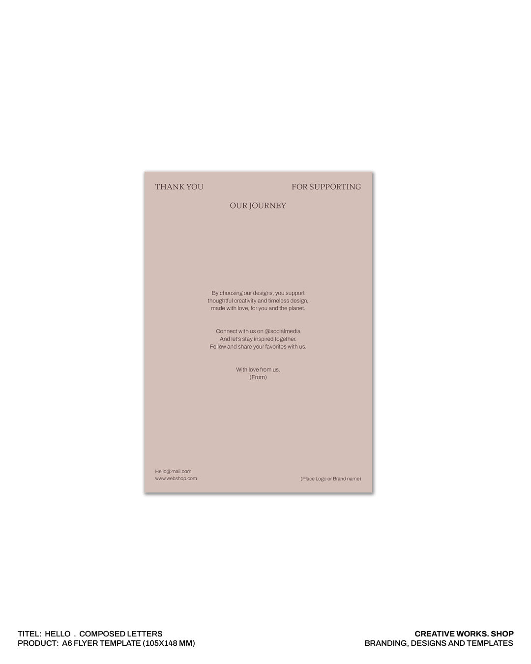 Hello . Composed Letters . A6 Flyer Template