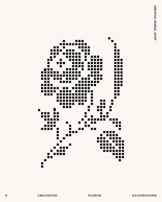 8 Crocheted Flower Illustrations