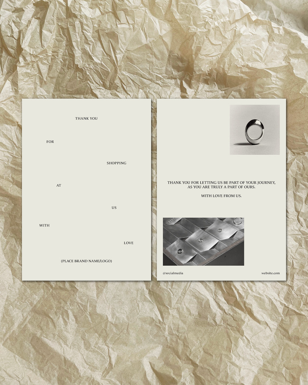 Thank you . Floating Lettering . 4 Pages .  A6 Flyer .