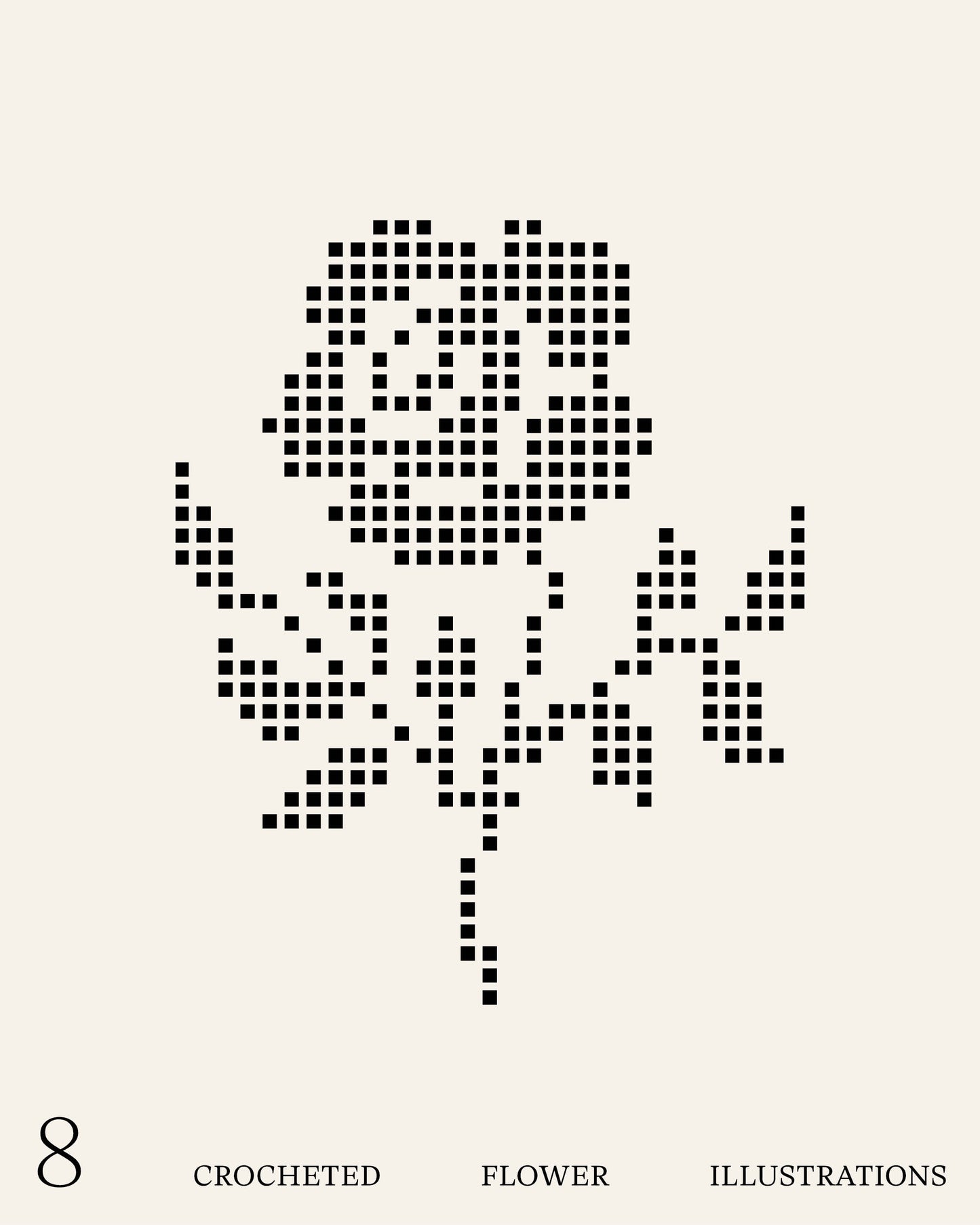 8 Crocheted Flower Illustrations