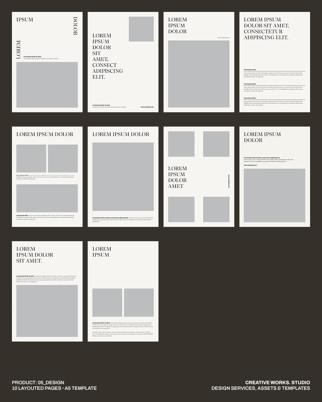 05_Design . 10 Layouted Pages A5 Flyer Template