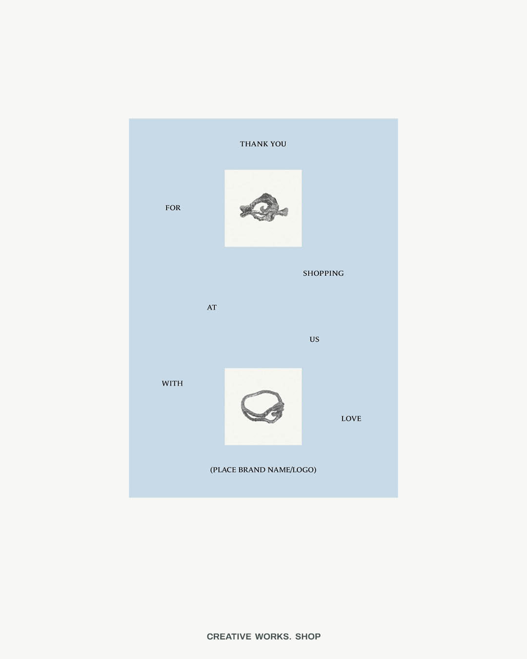 Thank you . Floating Lettering . 4 Pages .  A6 Flyer .