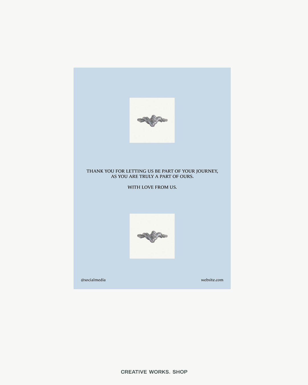 Thank you . Floating Lettering . 4 Pages .  A6 Flyer .