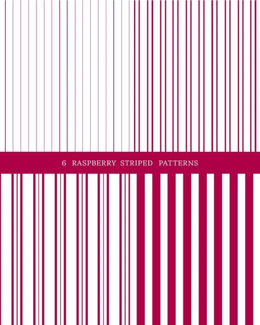 6 Raspberry Striped Patterns